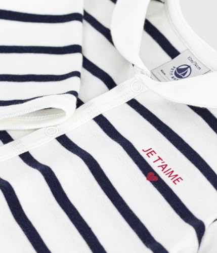 プチバトー] 足なしロンパース A0DYH オフホワイト/ネイビー 12ヶ月